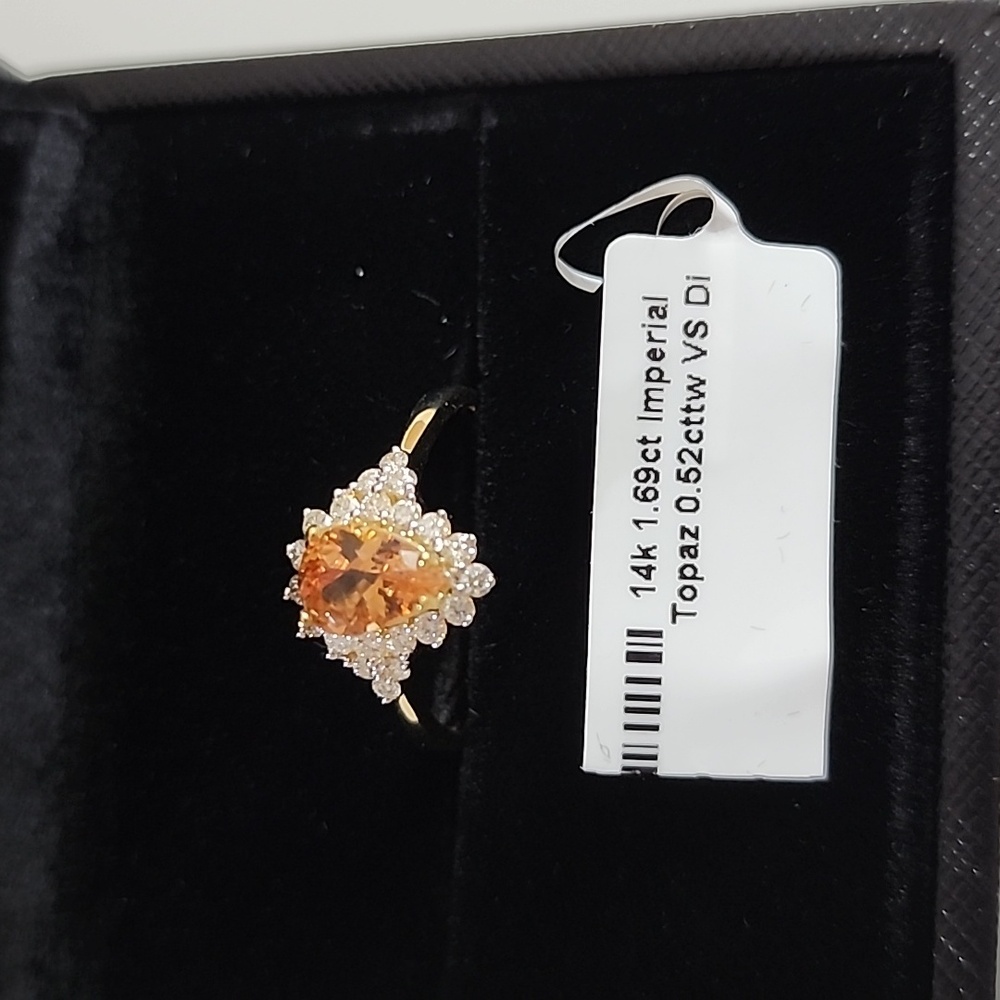 Imperial Topaz and Diamond Ring